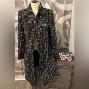 Plaid trench coat